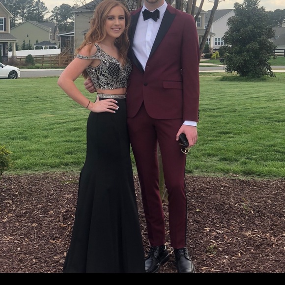 Anny Lee black two piece prom dress - Picture 1 of 5